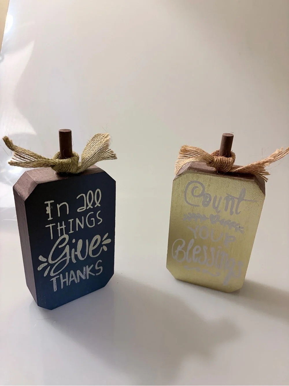 Rustic Give Thanks & Count Your Blessings Wooden - Set of 2